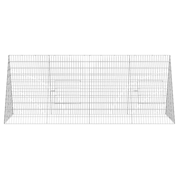 Hasenkäfig Silber 215 x 100 x 85 cm Verzinkter Stahl