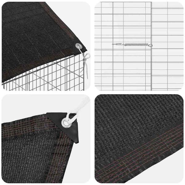 Hasenkäfig Silber 400 x 78 x 78 cm Verzinkter Stahl