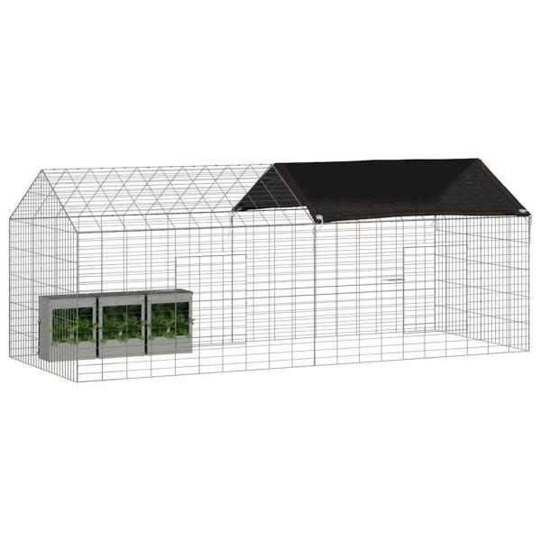 Hasenkäfig Silber 200 x 78 x 78 cm Verzinkter Stahl