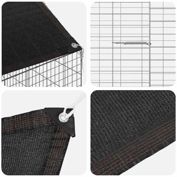 Hasenkäfig Silber 400 x 78 x 78 cm Verzinkter Stahl