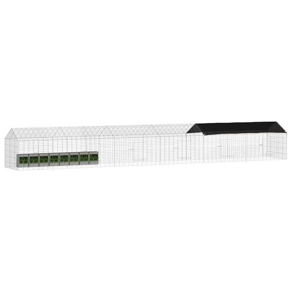 Hasenkäfig Silber 400 x 78 x 78 cm Verzinkter Stahl