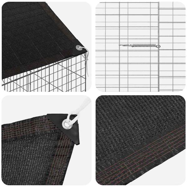 Hasenkäfig Silber 400 x 78 x 78 cm Verzinkter Stahl