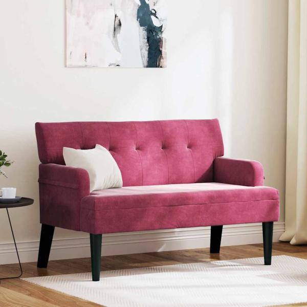 ARDEBO.de - Chesterfield Bank Weinrot 112 x 65,5 x 75 cm Samt