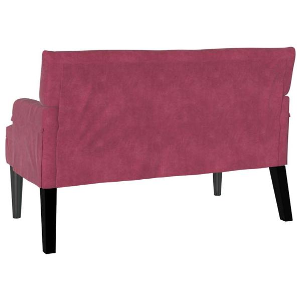 Chesterfield Bank Weinrot 112 x 65,5 x 75 cm Samt