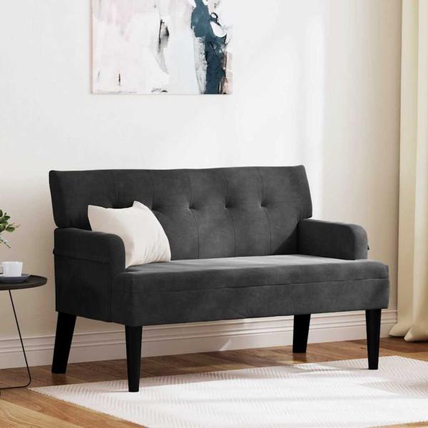 ARDEBO.de - Chesterfield Bank Schwarz 112 x 65,5 x 75 cm Samt