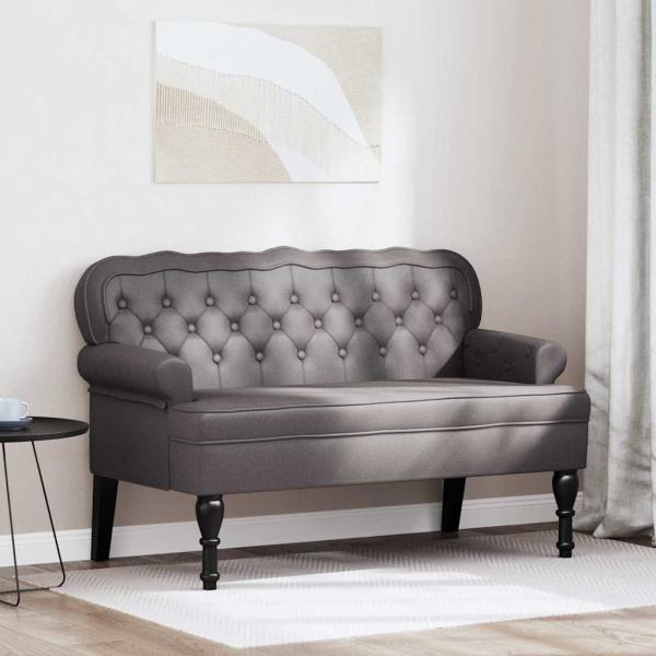 ARDEBO.de - Chesterfield Bank Grau 119,5 x 64,5 x 75 cm Kunstleder