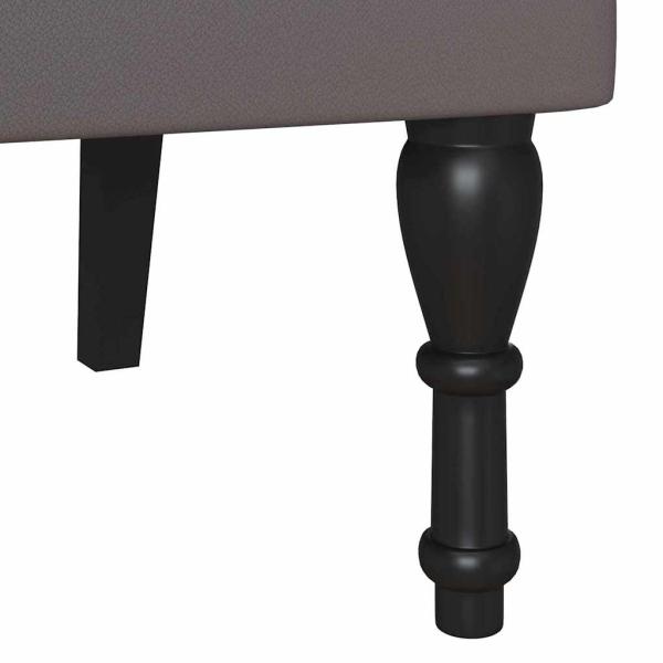 Chesterfield Bank Grau 119,5 x 64,5 x 75 cm Kunstleder