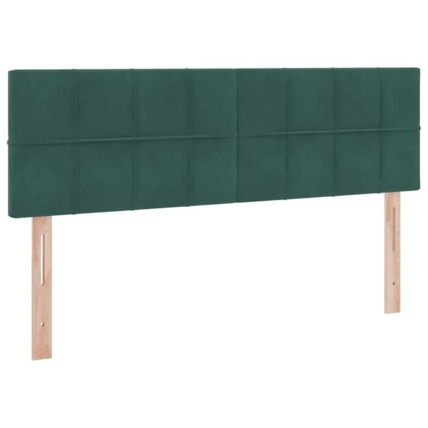 Aufbewahrungsbett mit Matratze Dunkelgrün 140 x 190 cm Samt