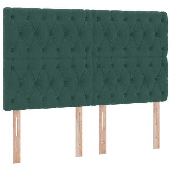 ARDEBO.de - Bett mit Stauraum und LED Dunkelgrün 140 x 190 cm Samt