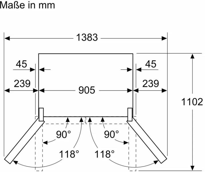 Siemens KF96DPXEA iQ700 Stand Kühl-Gefrierkombination, 90,5 cm breit, 574 L, Festwasseranschluss, noFrost, Wasser-/Eis-/Crushed Ice Spender, gebürsteter schwarzer Stahl AntiFingerprint
