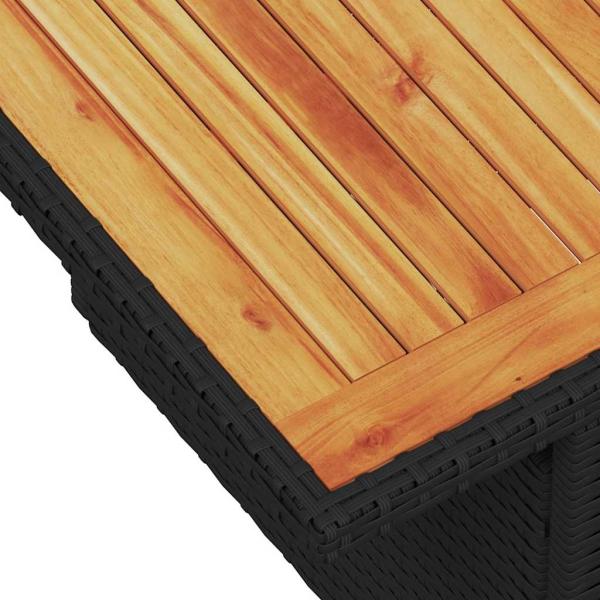 6-teiliges Gartensofa-Set mit Kissen, schwarz, Polyrattan, Akazie