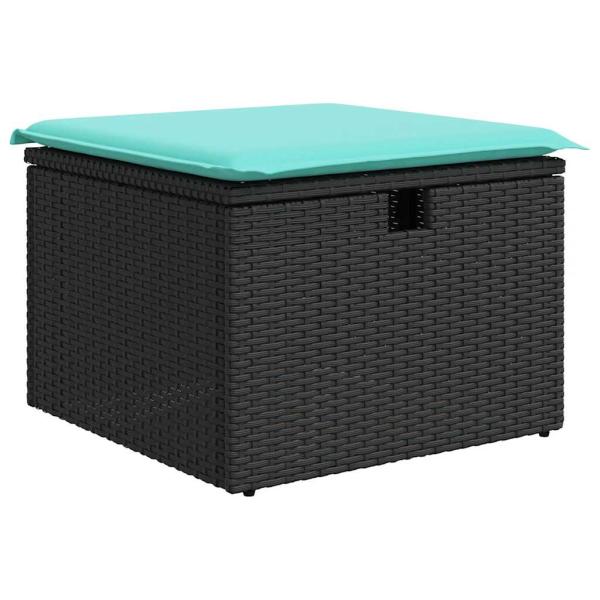 7-tlg. Garten-Sofagarnitur mit Kissen Braun Poly Rattan Akazie