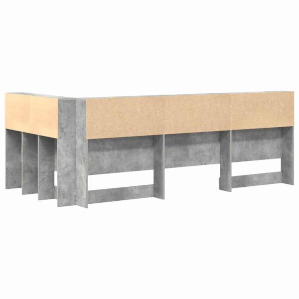 Aufbewahrungskopfteil mit Regal Beton Grau 90 cm Holzwerkstoff