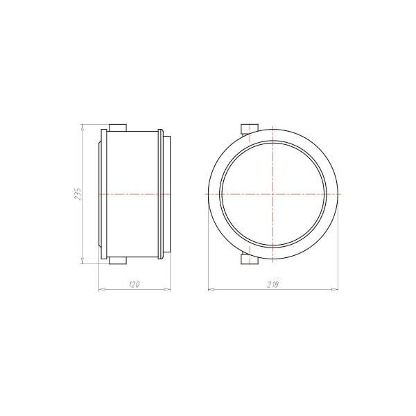 Kaiser 1282-74 Einbaugehäuse, HaloX® 180 für Werksfertigung zur Magnetbefestigung