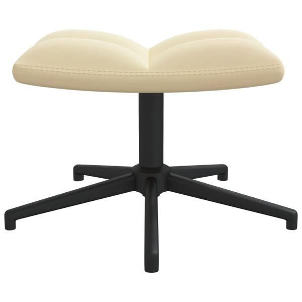 Relaxsessel mit Hocker Cremeweiß Samt