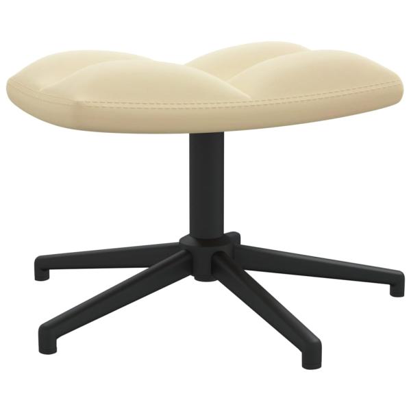 Relaxsessel mit Hocker Cremeweiß Samt