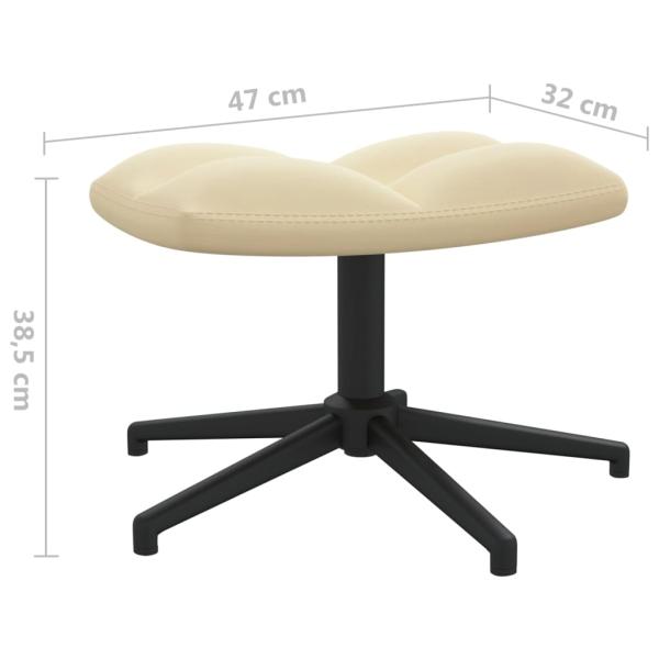 Relaxsessel mit Hocker Cremeweiß Samt