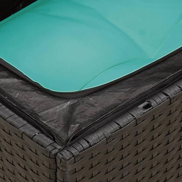 6-tlg. Garten-Sofagarnitur mit Kissen Schwarz Poly Rattan