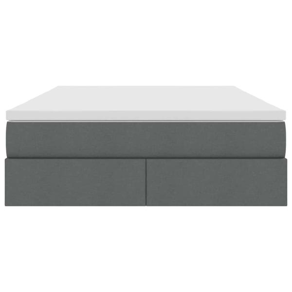 Aufbewahrungsbett mit Matratze Dunkelgrau 140 x 190 cm