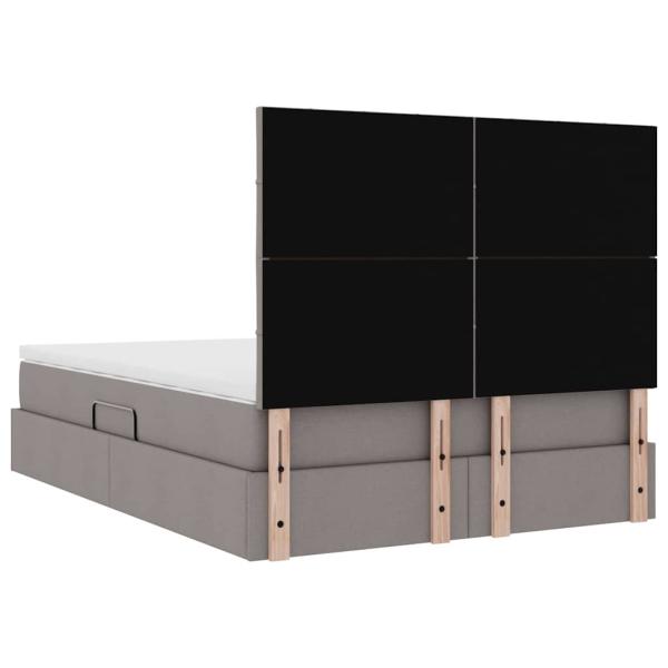 Aufbewahrungsbett mit Matratze Taupe 140 x 200 cm Kunstleder