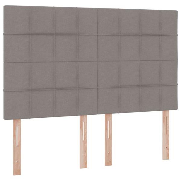 ARDEBO.de - Bett mit LED-Lichtleisten mit Kopfteil Taupe 140 x 200 cm Stoff