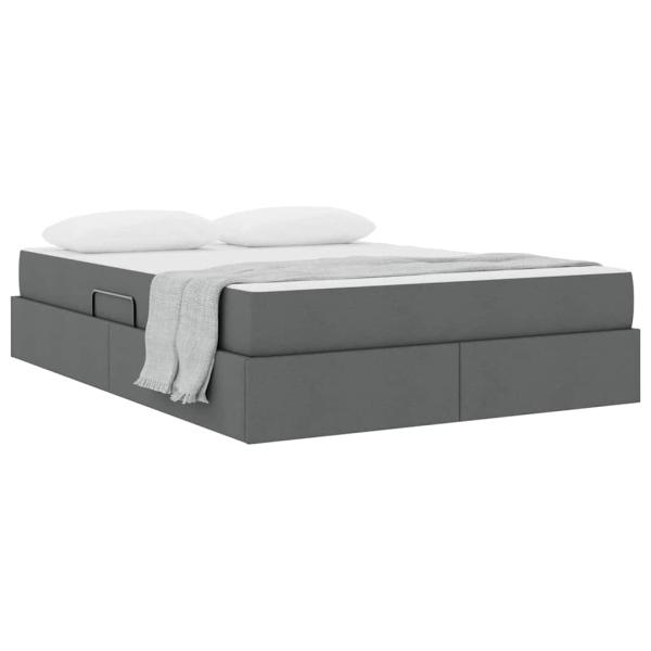 Aufbewahrungsbett mit Matratze Dunkelgrau 140 x 190 cm
