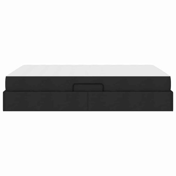 Aufbewahrungsbett mit Matratze Schwarz 140 x 190 cm Polyester