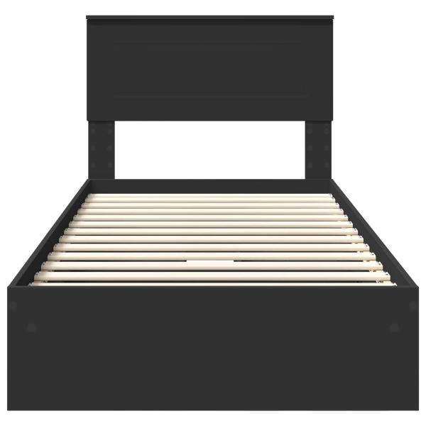 Aufbewahrungsbett Schwarz 100 x 200 cm Holzwerkstoff