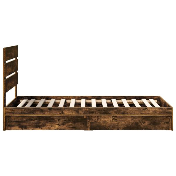 Aufbewahrungsbett Geräucherte Eiche 75 x 190 cm Holzwerkstoff