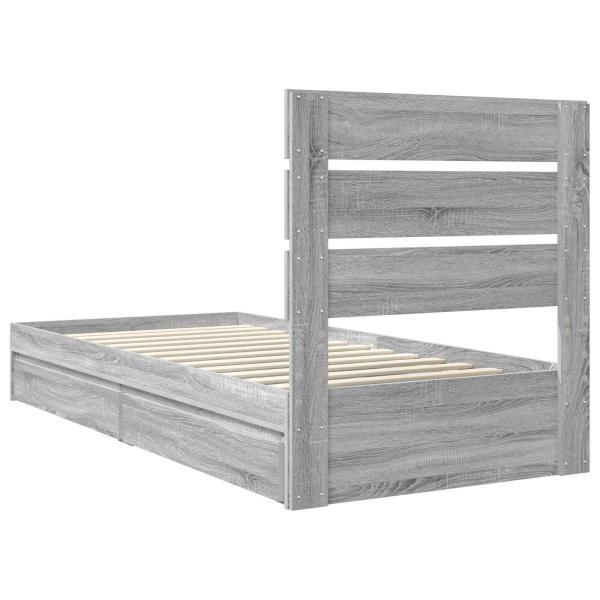 Aufbewahrungsbett Graues Sonoma 75 x 190 cm Holzwerkstoff