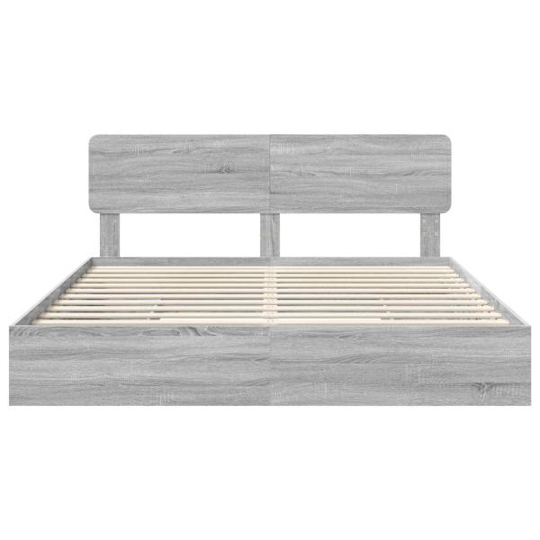 Aufbewahrungsbett Graues Sonoma 200 x 200 cm Holzwerkstoff