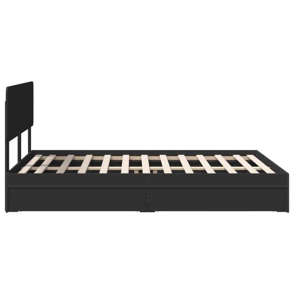 Aufbewahrungsbett Schwarz 150 x 200 cm Holzwerkstoff