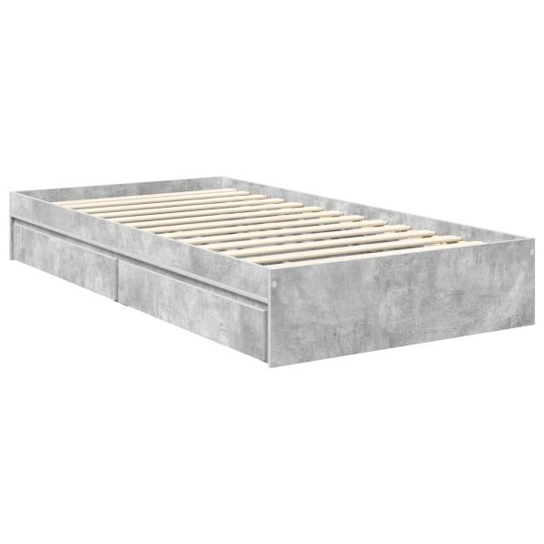 Aufbewahrungsbett Beton Grau 100 x 200 cm Holzwerkstoff