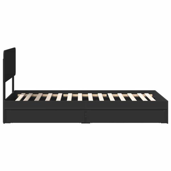 Aufbewahrungsbett Schwarz 90 x 190 cm Holzwerkstoff