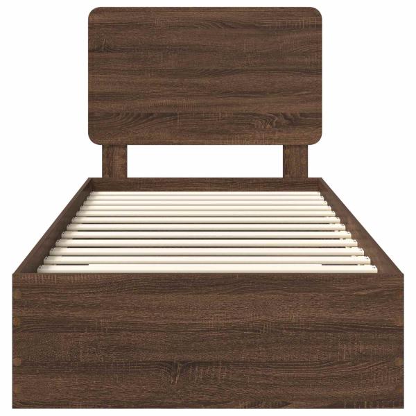 Bettrahmen Braun Eichen-Optik 100 x 200 cm Holzwerkstoff