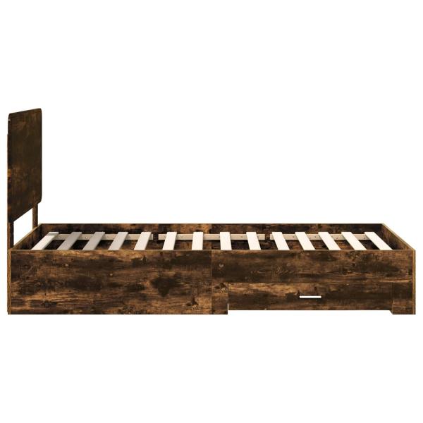 Bettrahmen Geräucherte Eiche 75 x 190 cm Holzwerkstoff