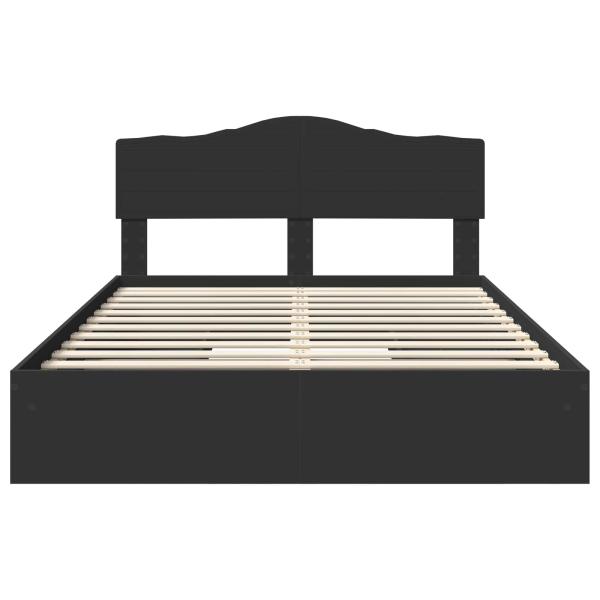 Aufbewahrungsbett Schwarz 150 x 200 cm Holzwerkstoff