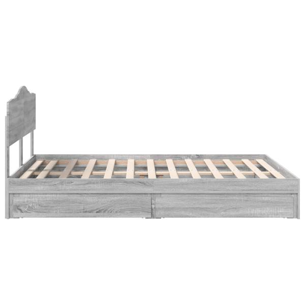 Aufbewahrungsbett Graues Sonoma 140 x 200 cm Holzwerkstoff