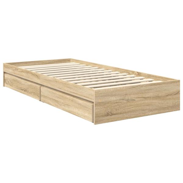 ARDEBO.de - Aufbewahrungsbett Sonoma-Eiche 90 x 200 cm Holzwerkstoff
