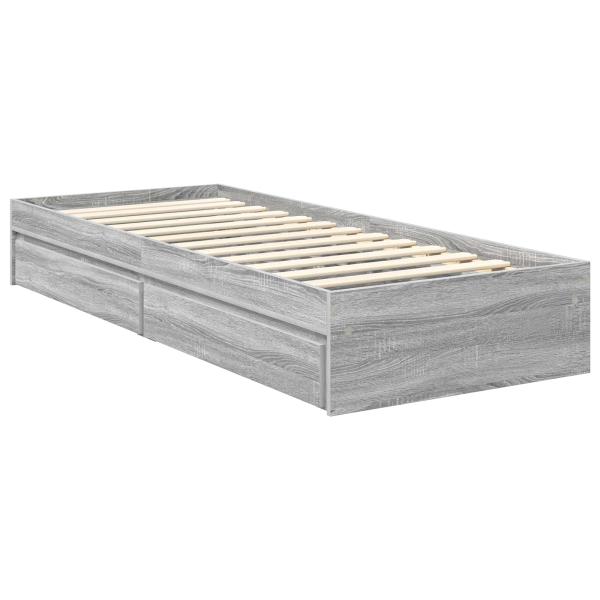 Aufbewahrungsbett Graues Sonoma 75 x 190 cm Holzwerkstoff