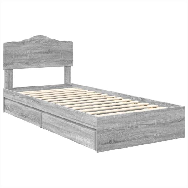 Aufbewahrungsbett Graues Sonoma 70 x 190 cm Holzwerkstoff