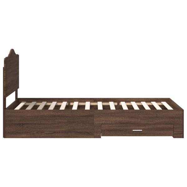 Bettrahmen Braun Eichen-Optik 100 x 200 cm Holzwerkstoff