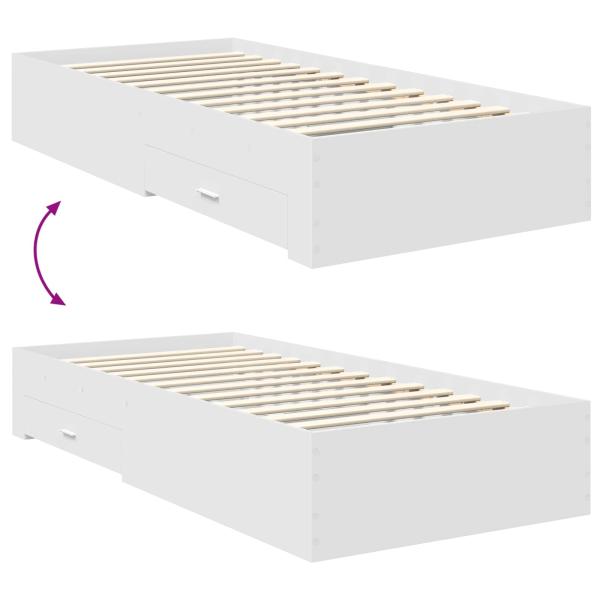 Bettrahmen mit Kopfteil Weiß 75 x 190 cm Holzwerkstoff