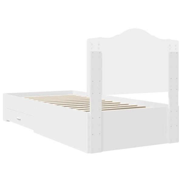 Bettrahmen mit Kopfteil Weiß 75 x 190 cm Holzwerkstoff