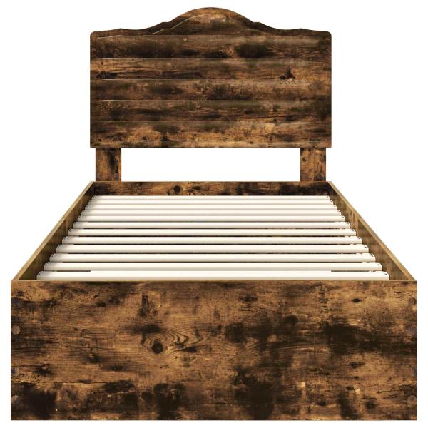 Bettrahmen Geräucherte Eiche 75 x 190 cm Holzwerkstoff