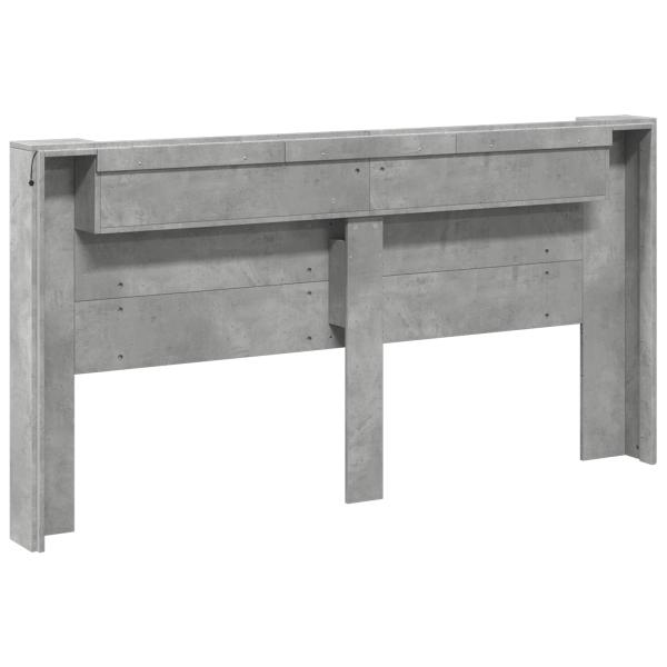 Kopfteil Beton Grau 200 x 16,5 x 103,5 cm Holzwerkstoff