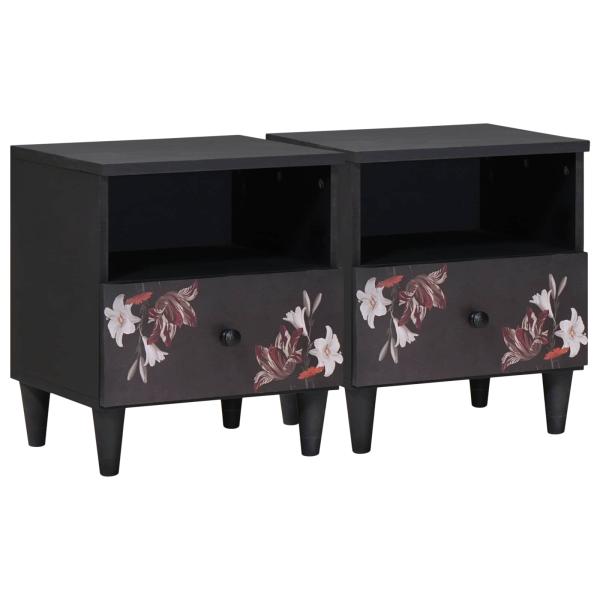 ARDEBO.de - Nachttisch 2 pcs Braun 40 x 33 x 46 cm Massivholz Mango