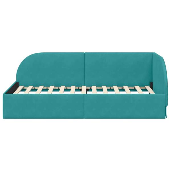 Eckbettgestell Türkis 80 x 200 cm Samt