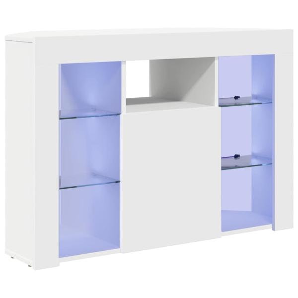 Eck-LED-TV-Schrank 100x40x68cm Weiß Holzwerkstoff