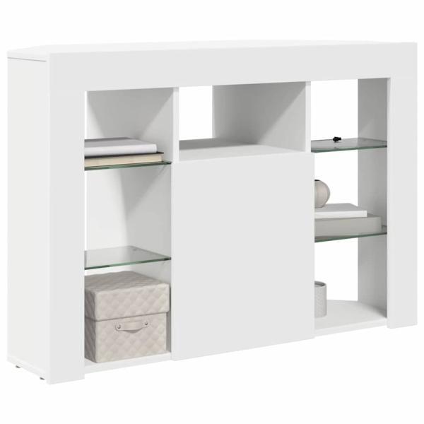 Eck-LED-TV-Schrank 100x40x68cm Weiß Holzwerkstoff
